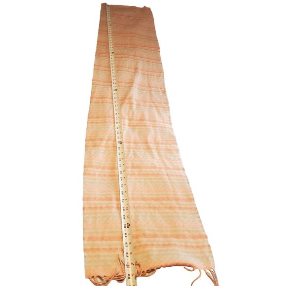 100% Cashmere Scarf Pink Blue Made in Germany Fringe Zig Zag SOFT Hand Woven - Picture 6 of 6